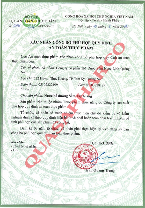Chứng nhận 1
